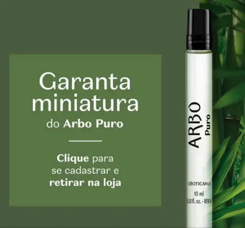 Novo Brinde Boticrio- Miniatura Perfume Arbo